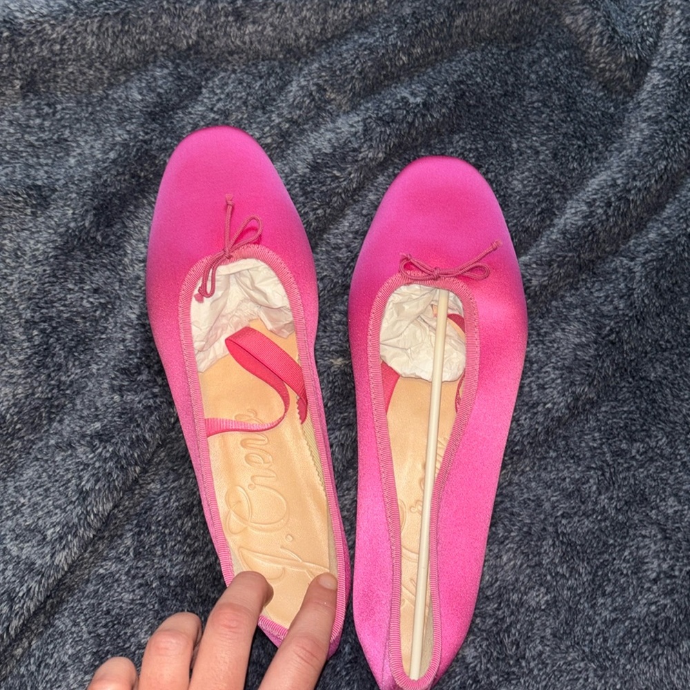 Jcrew hot pink satin ballet flats 11 bnwt